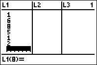 data in L1 on TI84